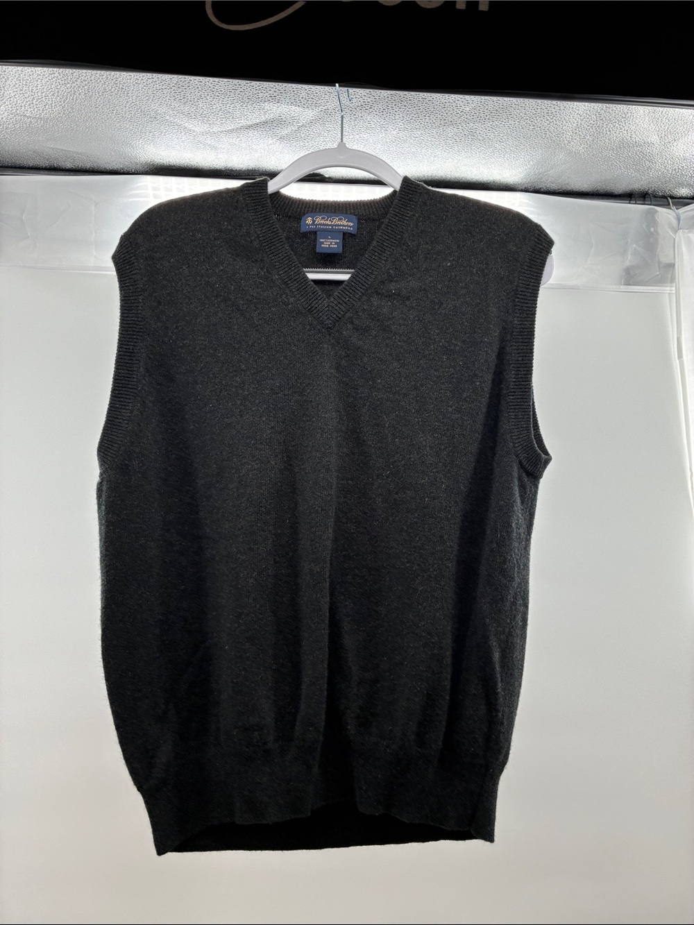Brooks Brothers Men’s Black V-Neck Sweater Vest